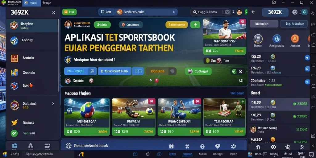 Tampilan menarik dari aplikasi 369ZK dengan fitur taruhan olahraga.
