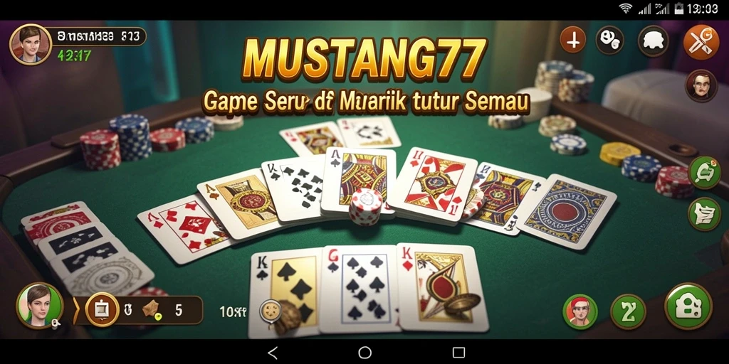 Tampilan gameplay seru dan interaktif di MUSTANG77.