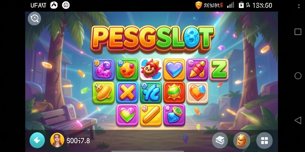 Screenshot PESGSLOT yang menampilkan gameplay Match-3 yang menarik.