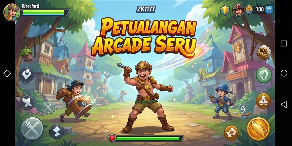 Screenshot ZK1177 menampilkan aksi seru gameplay Arcade.